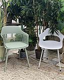 Стул Stool Group пластиковый Lady белый с подножки из окрашенного металла, фото 3