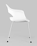 Стул Stool Group пластиковый Lady белый с подножки из окрашенного металла, фото 7