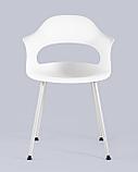 Стул Stool Group пластиковый Lady белый с подножки из окрашенного металла, фото 8