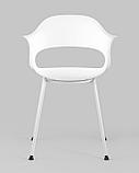 Стул Stool Group пластиковый Lady белый с подножки из окрашенного металла, фото 9