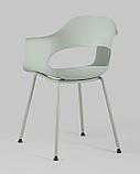 Стул Stool Group пластиковый Lady серо-зеленый ножки из окрашенного металла, фото 8