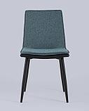 Стул Stool Group Юта синий обеденный обивка ткань каркас металлический черный, фото 6