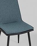 Стул Stool Group Юта синий обеденный обивка ткань каркас металлический черный, фото 10