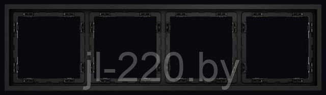 Рамка пластиковая VOLTUM S70 на 4 поста, черная, матовая