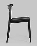 Стул Stool Group пластиковый Ranch черный с мягким сиденьем в тканевой обивке, фото 6