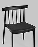 Стул Stool Group пластиковый Ranch черный с мягким сиденьем в тканевой обивке, фото 10