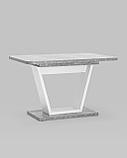 Стол Stool Group обеденный Vector раскладной 120-160*80 бетон/белый, фото 2