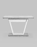 Стол Stool Group обеденный Vector раскладной 120-160*80 бетон/белый, фото 3