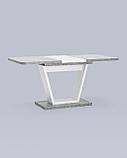 Стол Stool Group обеденный Vector раскладной 120-160*80 бетон/белый, фото 4