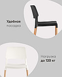 Стул Stool Group BISTRO серо-голубой, натуральный некрашеный массив бука, матовый белый пластик, фото 4