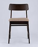 Комплект из двух стульев Stool Group ODEN мягкая тканевая коричневая обивка, деревянный каркас из массива, фото 4