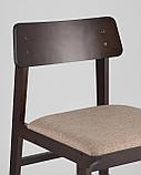 Комплект из двух стульев Stool Group ODEN мягкая тканевая коричневая обивка, деревянный каркас из массива, фото 8