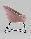 Кресло Stool Group Колумбия пыльно-розовое мягкое обивка велюр, фото 5