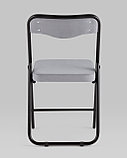 Стул Stool Group складной Джонни велюр серый каркас черный матовый, фото 5