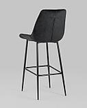 Стул барный Stool Group Флекс обивка велюр черный ножки металл черные, фото 6