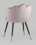 Стул Stool Group Камилла велюр пепельно-розовый ножки металл черные с золотым декором, фото 6