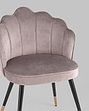 Стул Stool Group Камилла велюр пепельно-розовый ножки металл черные с золотым декором, фото 8