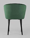 Стул Stool Group с подлокотниками Нейтон обивка велюр зеленый ножки металл черные, фото 5