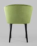 Стул Stool Group с подлокотниками Нейтон обивка велюр травяной ножки металл черные, фото 5