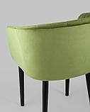 Стул Stool Group с подлокотниками Нейтон обивка велюр травяной ножки металл черные, фото 7
