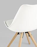 Стул Stool Group Арианда белый, пластик, экокожа, каркас натуральный некрашеный массив бука, фото 7