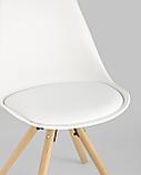 Стул Stool Group Арианда белый, пластик, экокожа, каркас натуральный некрашеный массив бука, фото 8