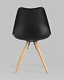 Стул Stool Group Арианда черный, пластик, экокожа, каркас натуральный некрашеный массив бука, фото 5