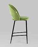 Стул полубарный Stool Group Меган обивка велюр травяной ножки металл черные, фото 4