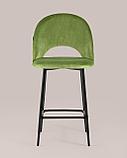Стул полубарный Stool Group Меган обивка велюр травяной ножки металл черные, фото 3