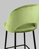 Стул полубарный Stool Group Меган обивка велюр травяной ножки металл черные, фото 7