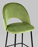 Стул полубарный Stool Group Меган обивка велюр травяной ножки металл черные, фото 8