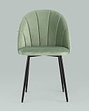 Стул Stool Group Логан велюр фисташковый ножки металл черные, фото 6