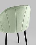 Стул Stool Group Логан велюр фисташковый ножки металл черные, фото 9