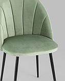 Стул Stool Group Логан велюр фисташковый ножки металл черные, фото 10