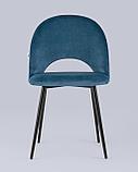 Стул Stool Group Меган велюр пыльно-синий ножки металл черные, фото 6