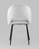Стул Stool Group Меган велюр светло-серый ножки металл черные, фото 7