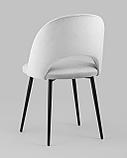 Стул Stool Group Меган велюр светло-серый ножки металл черные, фото 8