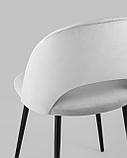 Стул Stool Group Меган велюр светло-серый ножки металл черные, фото 9