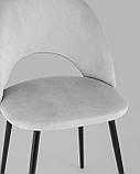 Стул Stool Group Меган велюр светло-серый ножки металл черные, фото 10