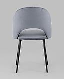 Стул Stool Group Меган велюр серый ножки металл черные, фото 7