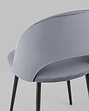 Стул Stool Group Меган велюр серый ножки металл черные, фото 9