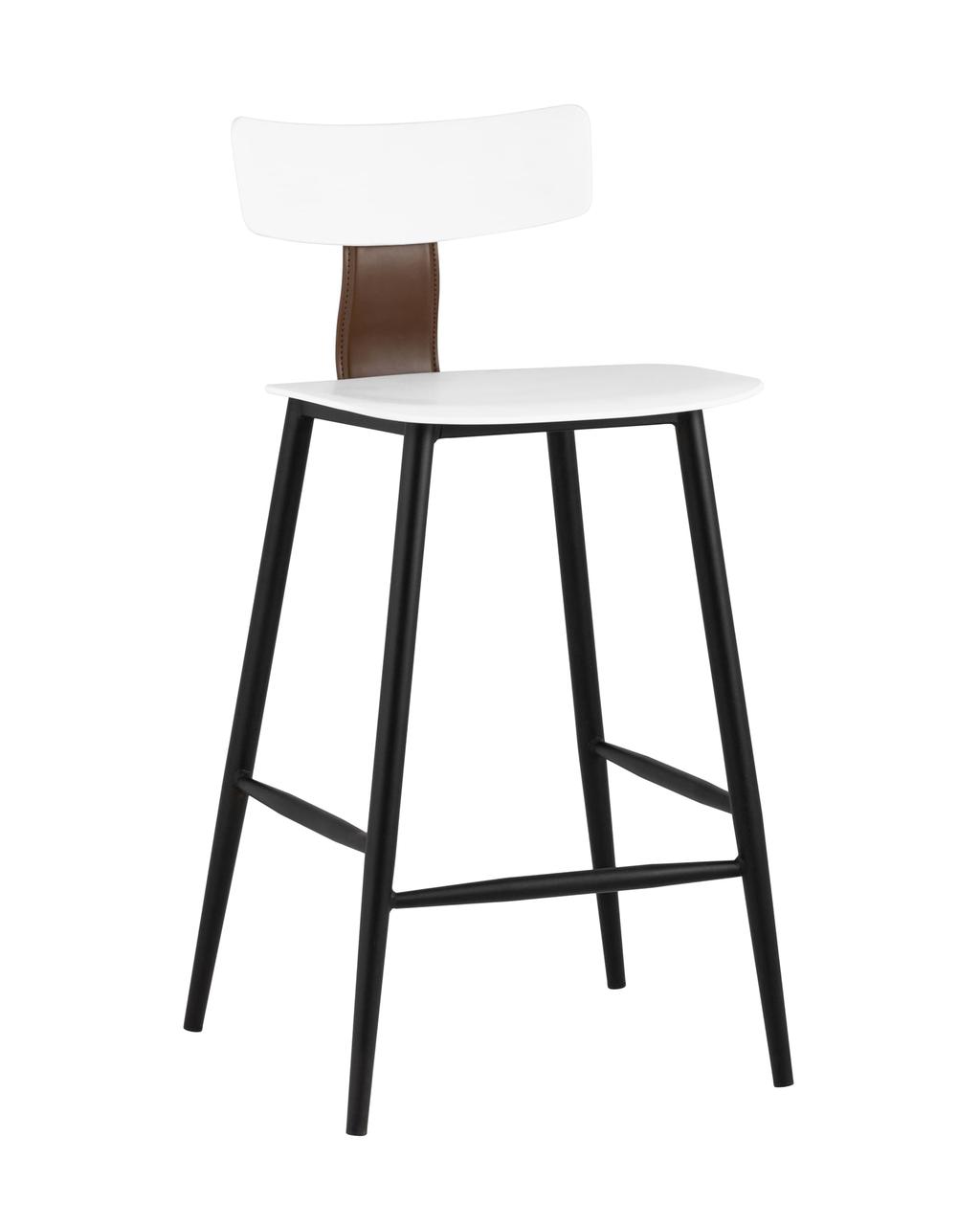 Стул полубарный Stool Group ANT пластиковый белый вставки экокожа