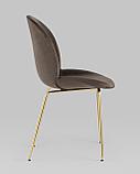 Стул Stool Group Beetle коричневый, металлический каркас, бархатная обивка, золотые ножки, фото 5