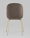 Стул Stool Group Beetle коричневый, металлический каркас, бархатная обивка, золотые ножки, фото 7