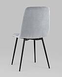 Стул Stool Group для кухни Oliver велюр светло-серый ножки металл черные, фото 8