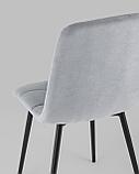 Стул Stool Group для кухни Oliver велюр светло-серый ножки металл черные, фото 9