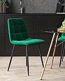 Стул Stool Group Oliver велюр тёмно-зелёный ножки металл черные, фото 3