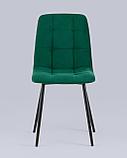 Стул Stool Group Oliver велюр тёмно-зелёный ножки металл черные, фото 7