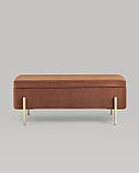 Банкетка Stool Group Болейн с ящиком велюр терракотовый ножки из металла цвет золото, фото 5