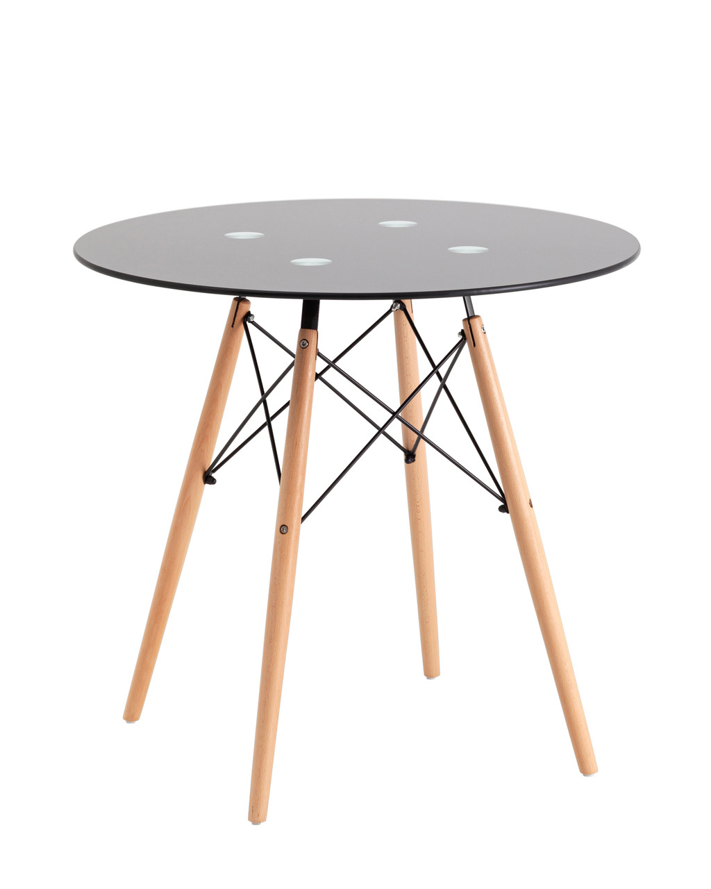 Стол Stool Group EAMES DSW NEW D=80 стеклянный черный